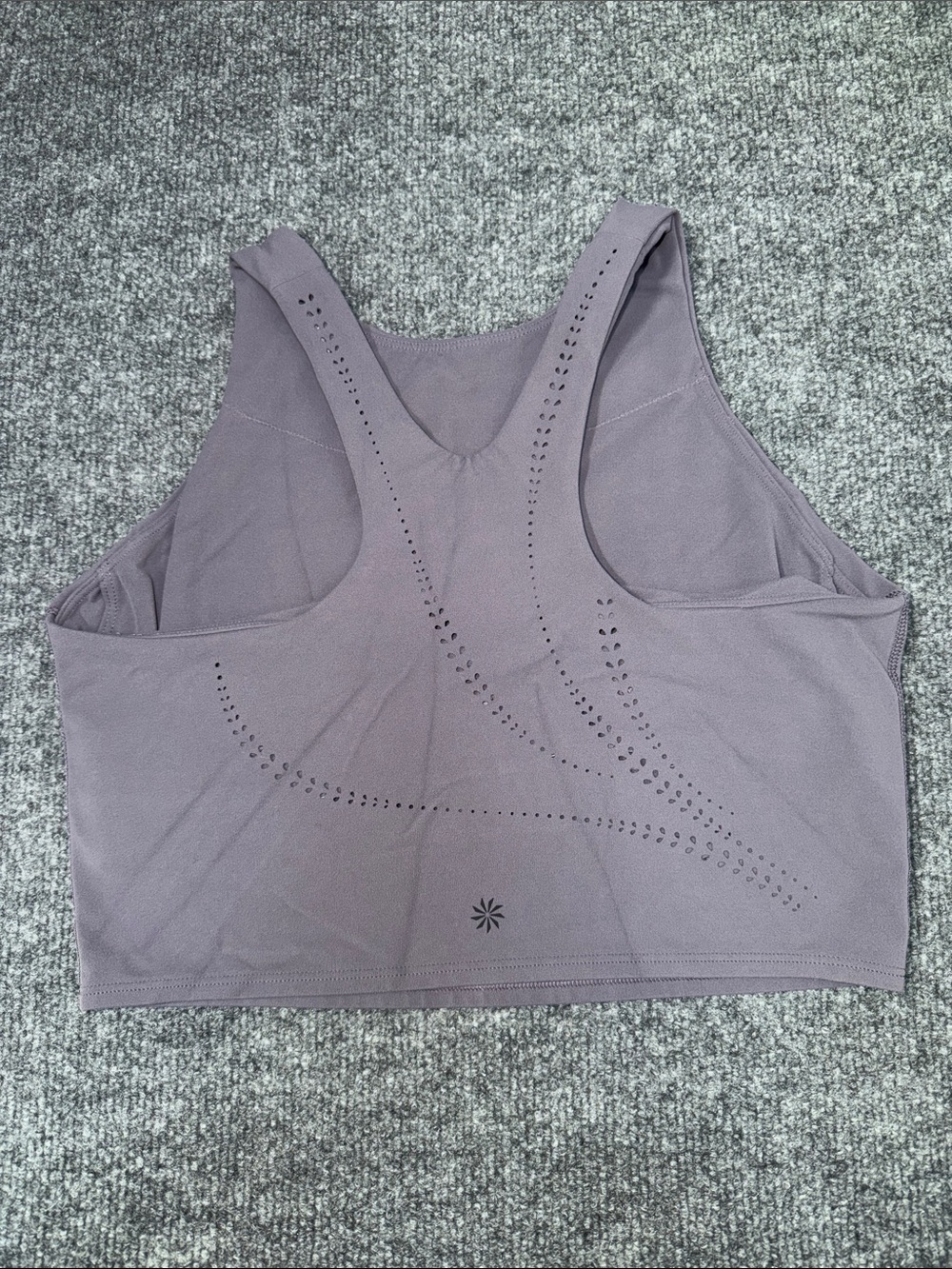 Athleta Mauve Laser-Cut High-Neck Crop Top - Picture 3 of 6